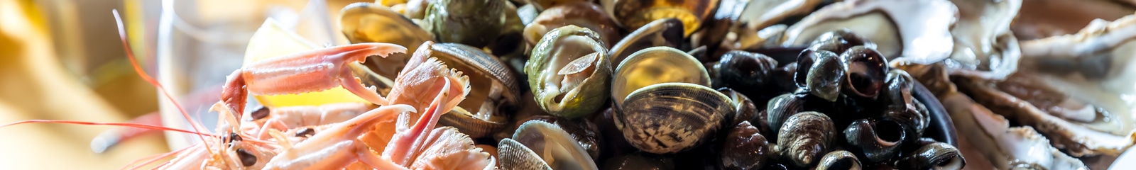 Plateau de fruits de mer dans un restaurants de fruits de mer à Carnac