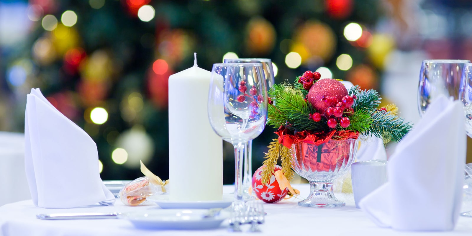 Table de fêtes à Noël