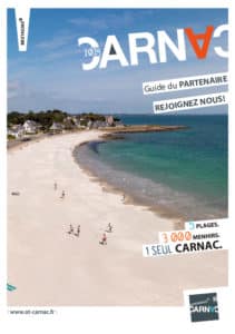 Couverture du guide du partenaire 2024 de l'Office de tourisme de Carnac