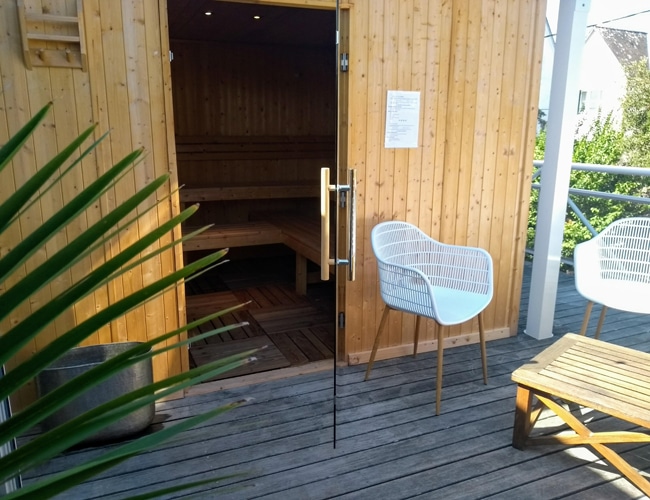 Sauna du spa Nuxe de l'hôtel Le Diana à Carnac