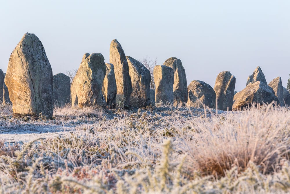 Menhirs de Carnac en hiver