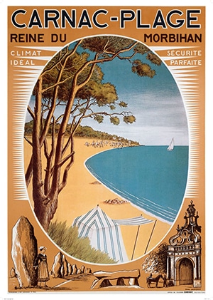 Affiche rétro Carnac-Plage - copyright Office de tourisme de Carnac